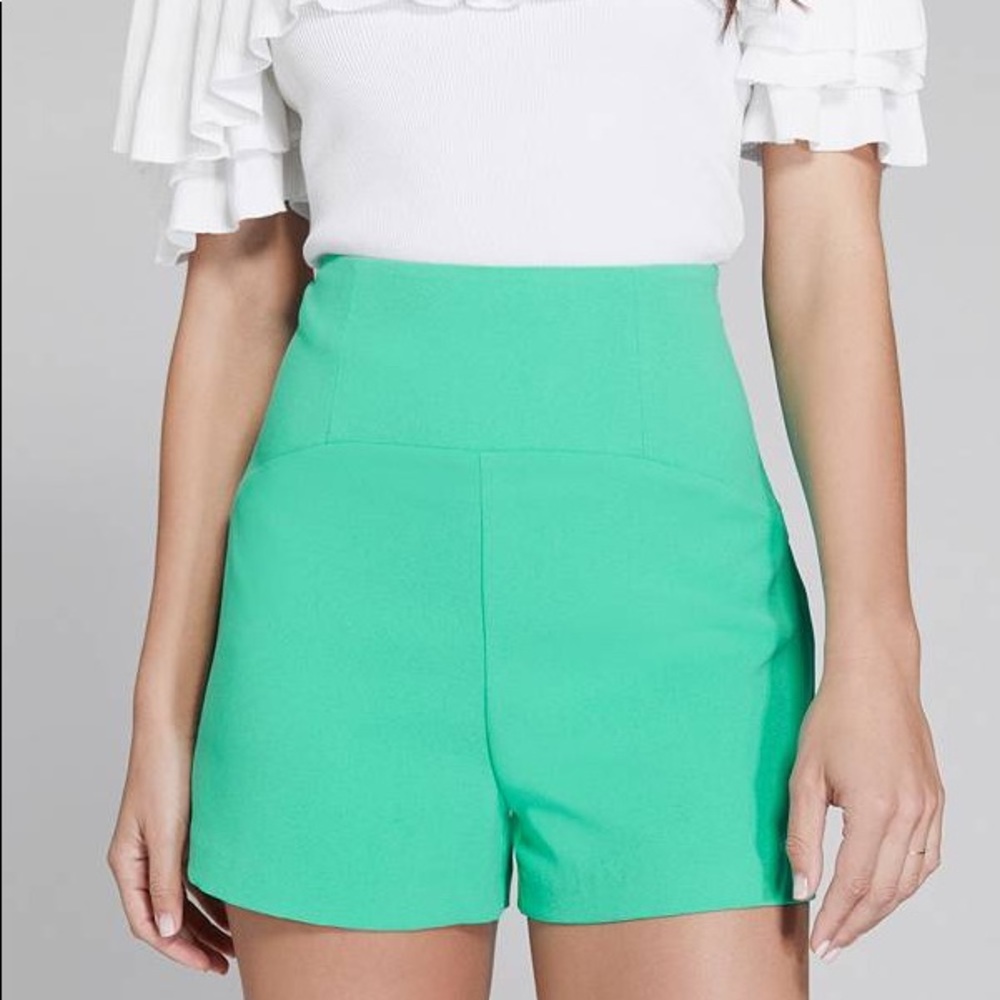 New Guess Marciano Talisa High Rise Green Waisted Shorts S
